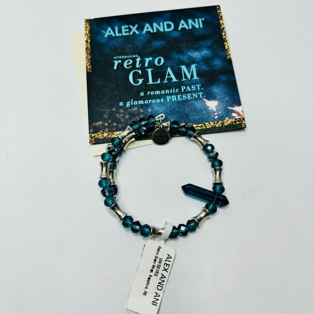 ALEX AND ANI Retro Glam Wrap Sapphire Bracelet